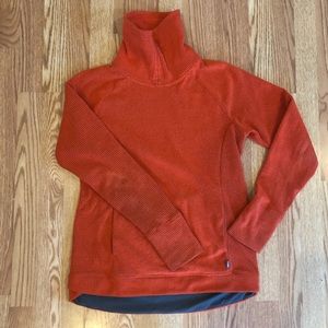 OR TRAIL MIX COWL PULLOVER - M - Orange Grid